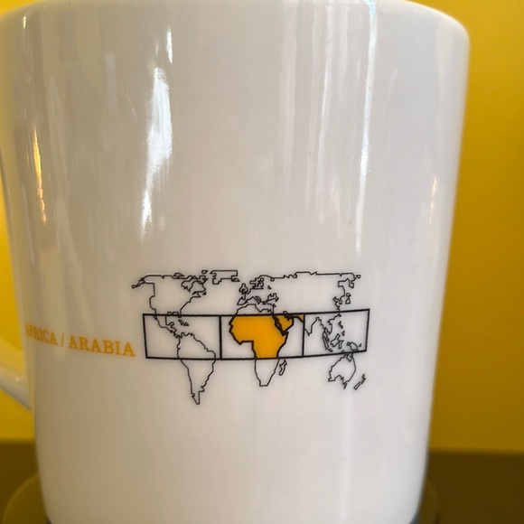 Starbucks 2005 Coffee Mug Kenya Africa Arabia Map Elephant 16 oz Tea Cup Yellow - Picture 5 of 10